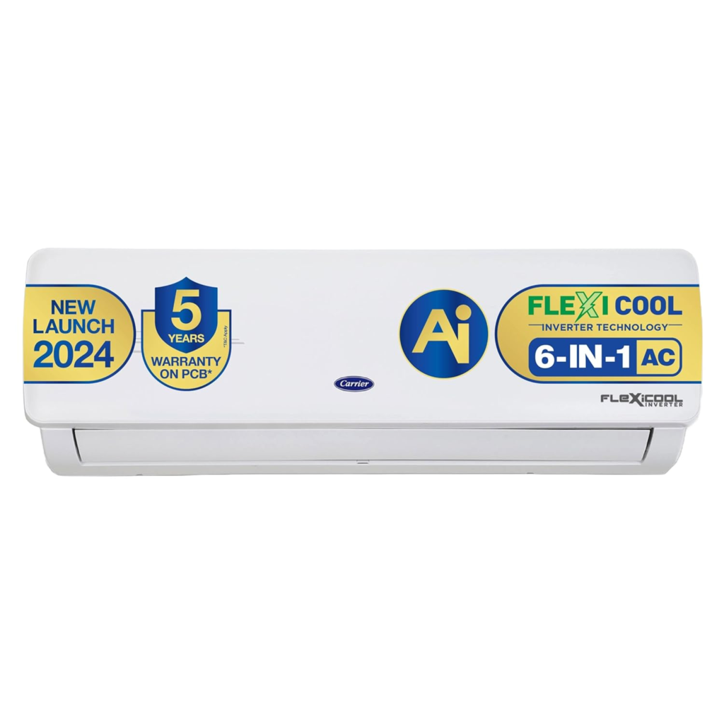 Best 1.5Tan Air Conditioner in 2024 Carrier 1.5 Ton 3 Star AI Flexi cool Inverter Split AC