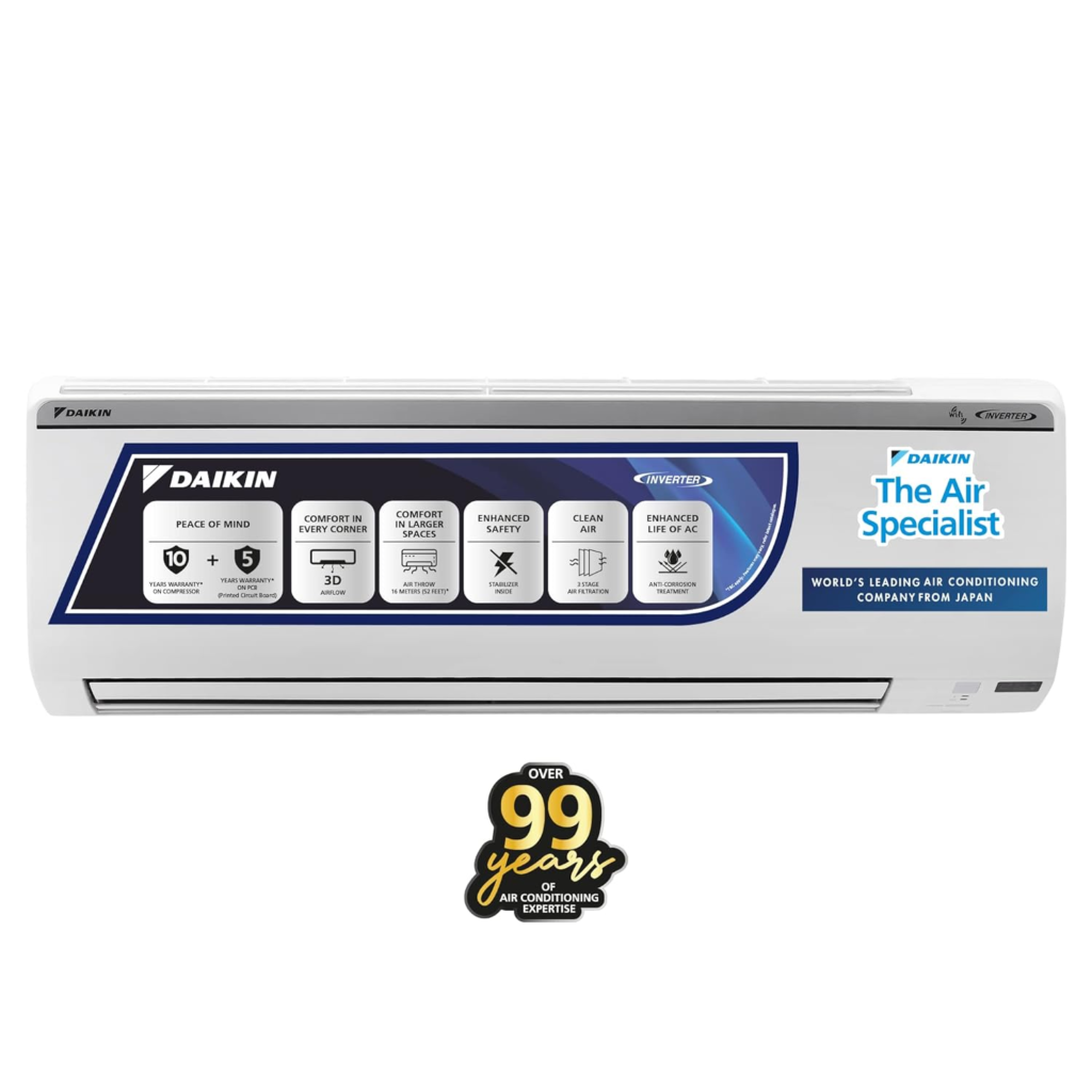 Best 1.5Tan Air Conditioner in 2024 Daikin 1 Ton 5 Star Inverter Split AC
